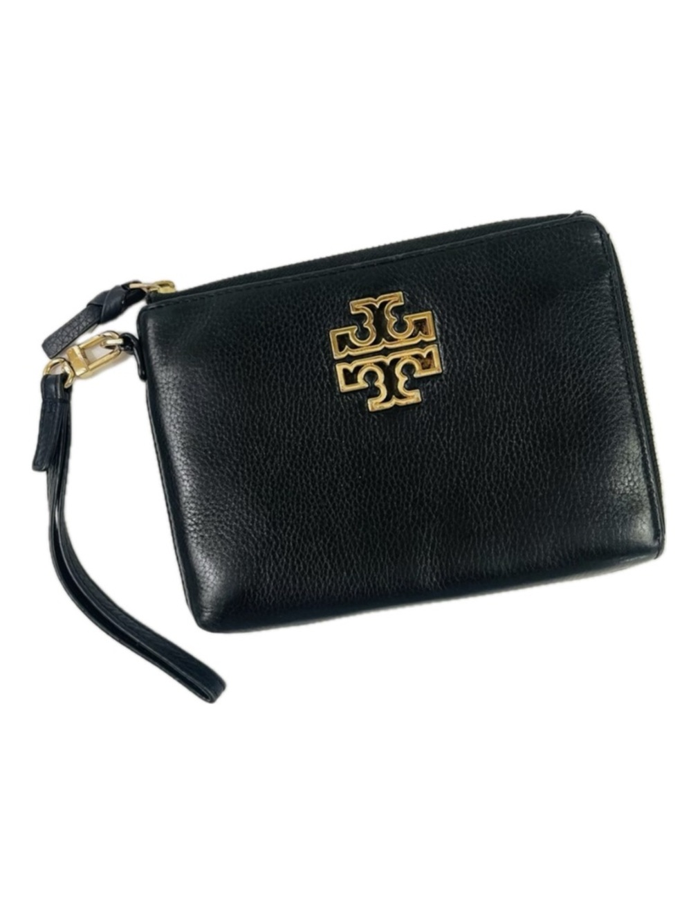 Tory Burch Britten Black Wristlet with Gold Accent